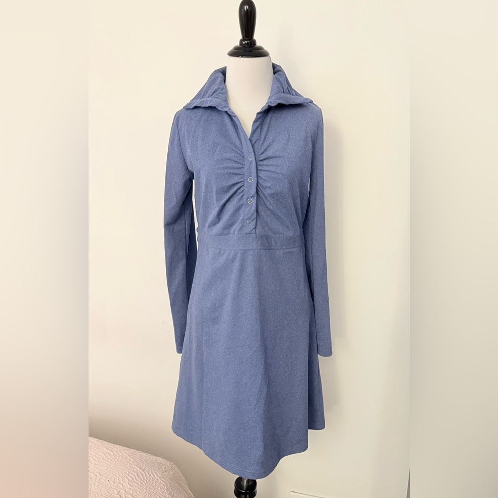 Tehama Active Blue Roll Up Sleeves Stretch Pullover Dress Size S